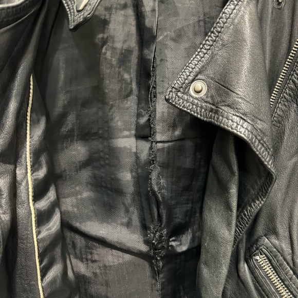 ZARA DISTRESSED LEATHER JACKET - Picture 4 of 6